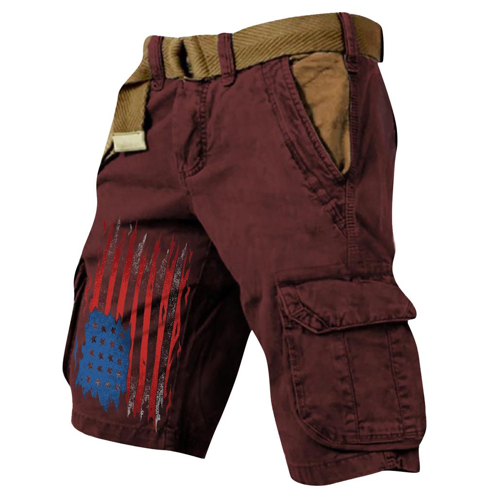 Pantaloncini Cargo Casual Stampati da Uomo per l'Estate con Tasche Multiple