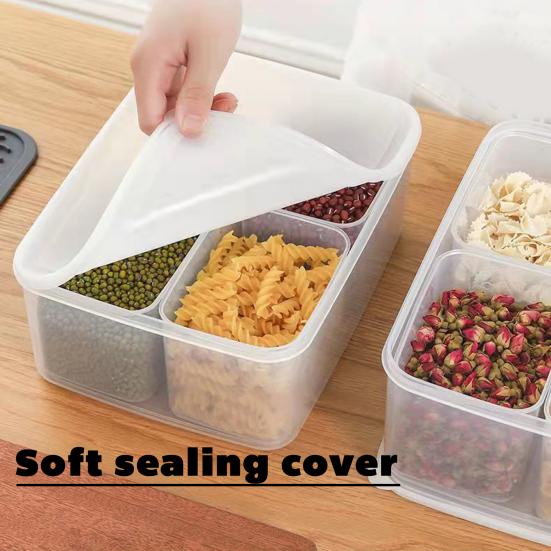 Divided Serving Tray Container with 4 Removable Compartments Food Grade BPA Free Heat-Resistant