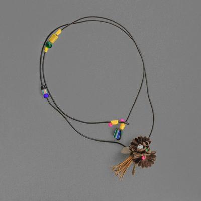 4fiveR New Chinese Minimalist Woven Flower Necklace - Autumn/Winter Retro Casual Style