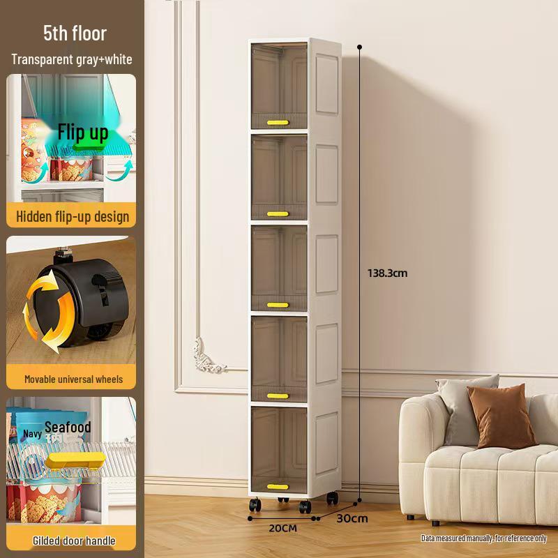 Flip-top Multi-layer Dustproof Storage Cabinet for Bathroom, Kitchen & Bedroom 3 Layers белый