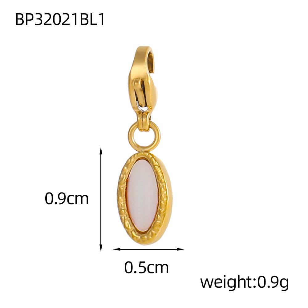 

CARLIDANA Hot Sale DIY Jewelry Accessories Gold Plated White Shell Oval Charms Pendant Non Tarnish Stainless Steel Women