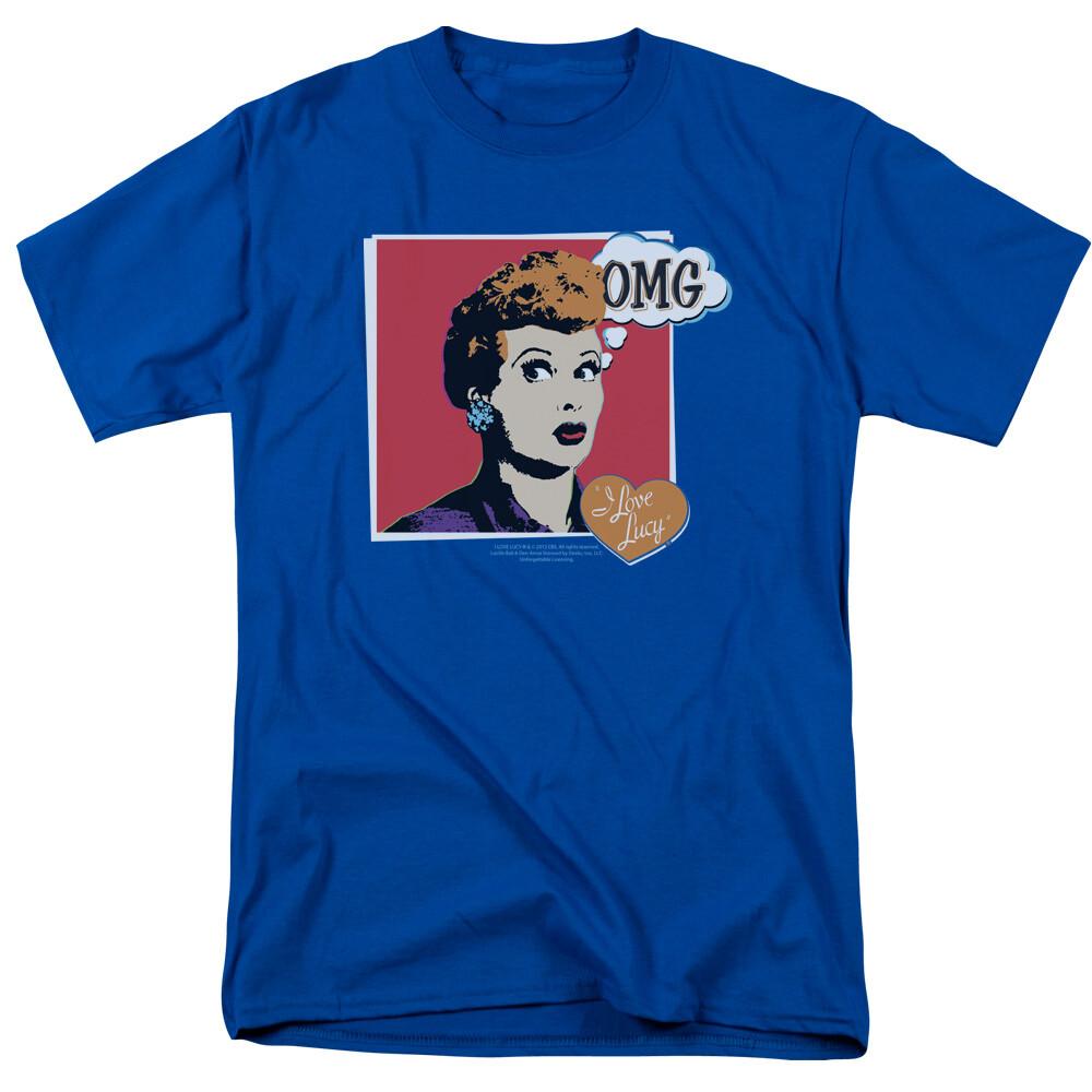 I Love Lucy I Love Worhol OMG Logo T Shirt Mens Licensed Classic TV Royal Blue S
