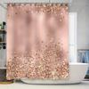 Shiny Pink Sparkly Shower Curtain Gold Foil Embossed Bath Decoration Decorations For Bathroom Accessories Wedding Party Fuchsia