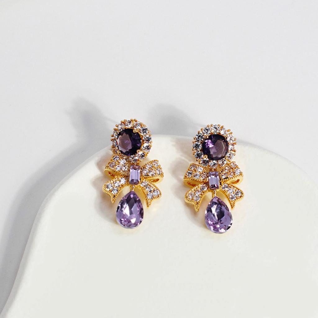 Vintage Long Rhinestone Ear Clips Without Ears Hole Earrings Temperament Crystal Pearl Clip On Earrings for Women Wedding Party