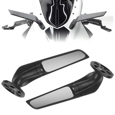 Motorcycle Mirror Rotating Rearview Mirror Adjustable for Honda Kawasaki Ninja Suzuki Yamaha Ducati Modified Wind Wing 1 Pair