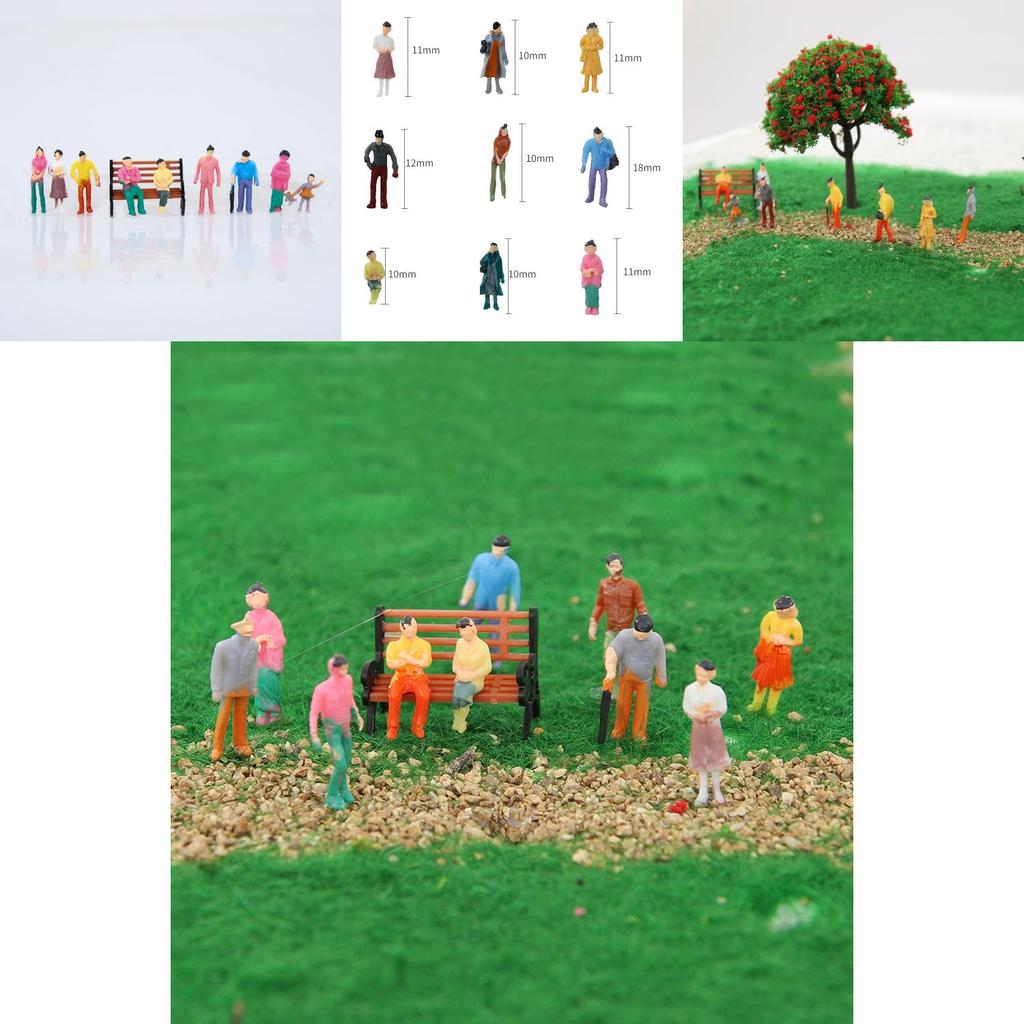 Colorful Plastic Miniature Figurine Models Set Of 100 In 1 To 200 Scale For Collectors