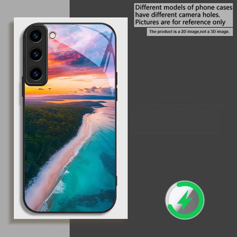 Sea storm small sailboat Suitable For Samsung Galaxy S26 Ultra S20 FE S21 S22+ S23 Plus S24 S25 Edge magnetism Glass Phone Casee