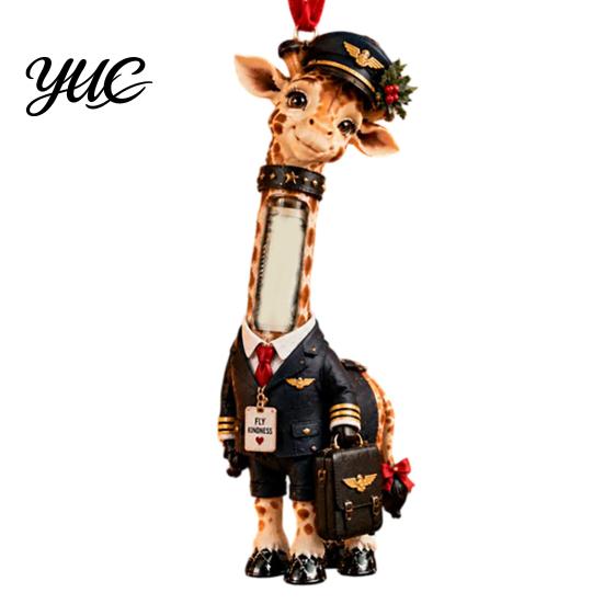Acryl Hangende Sieraden Giraffe Kerst Geldhouder Ornament, Geldclip Decor voor Ruimtebesparende Kerstboomzak Auto, Schattige Beroepsfiguur, Decoraties