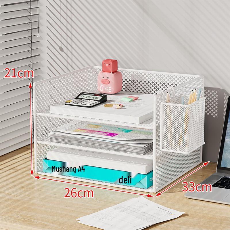 Multi-Layer Metal Desktop File Rack and Document Holder