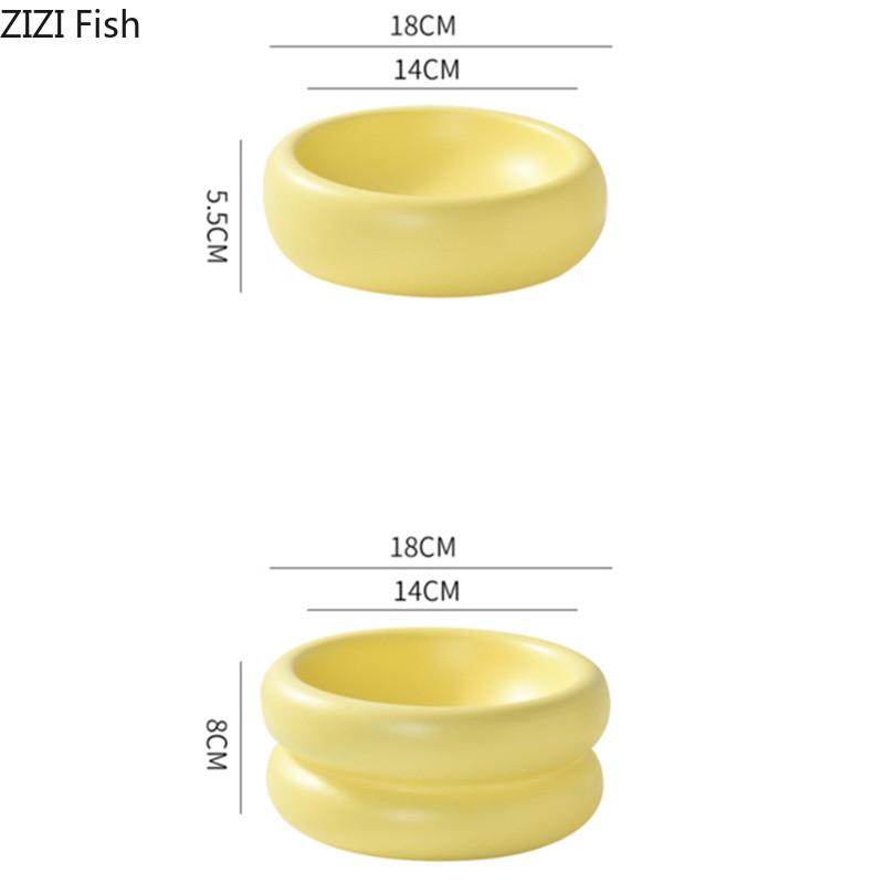 Creative Donut Plate Breakfast Oat Dessert Plate Restaurant Cuisine Decoration Cooking Dish Home Solid Color Ceramic Tableware