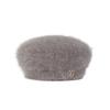 VARZAR VA Square Stud Angora Beret Mocha