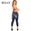 IELGY Cropped Jeans Damen Mode Loch Hohe Elastische Füße Enge Dünne Hüften Bequeme Unterseite