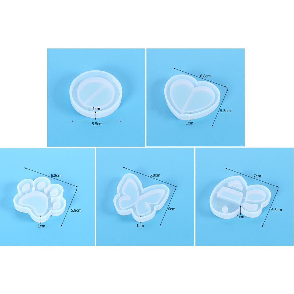 5 Pcs Crystal Clear Epoxy Resin Mold Durable Silicone Storage Box Maker White Silica Gel Circle Kitchen Organizer Reusable