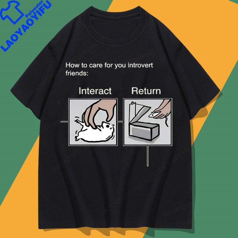 Sagen Humor Introvers Witz Introvert T-Shirt Unisex Oversized Günstiges Material Polyesterhemd Lustige Humor Zitate Grafik T-Shirts