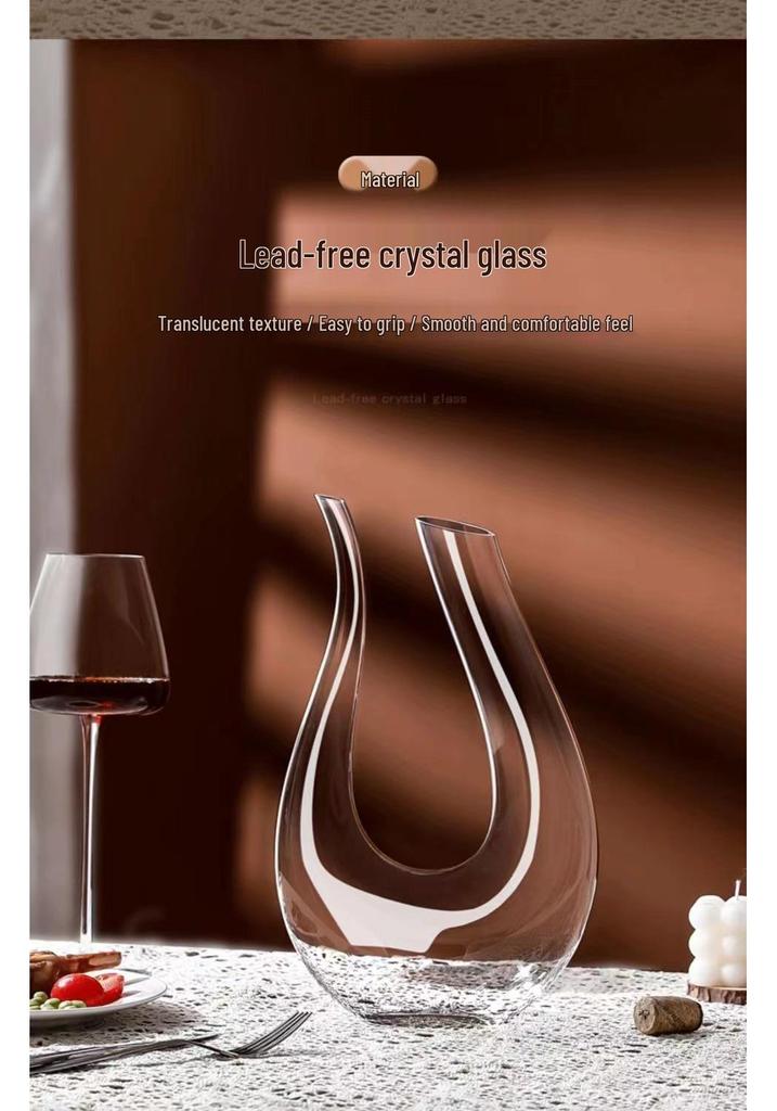 U-Shaped European Crystal Glass Red Wine Decanter