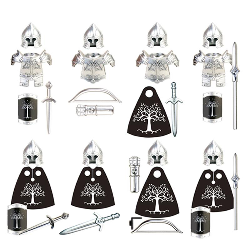 Koruit Medieval Knight Asgard Soldier Weapons Action Figures Accessories Armor Helmets Building Blocks Toys For Children KT1044