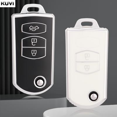 Coque de Protection Pliante pour Clé de Voiture en TPU Mode pour Mazda Série 3 5 6 M6 Rx8 Mx5 2 3 Boutons Protection Porte-Clés Sans Clé Accessoires
