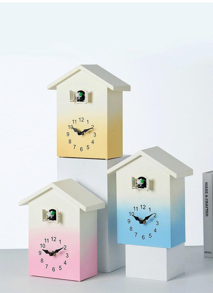 Nordic Style Cuckoo Wall Clock with Hourly Bird Time Announcement - Model T62.