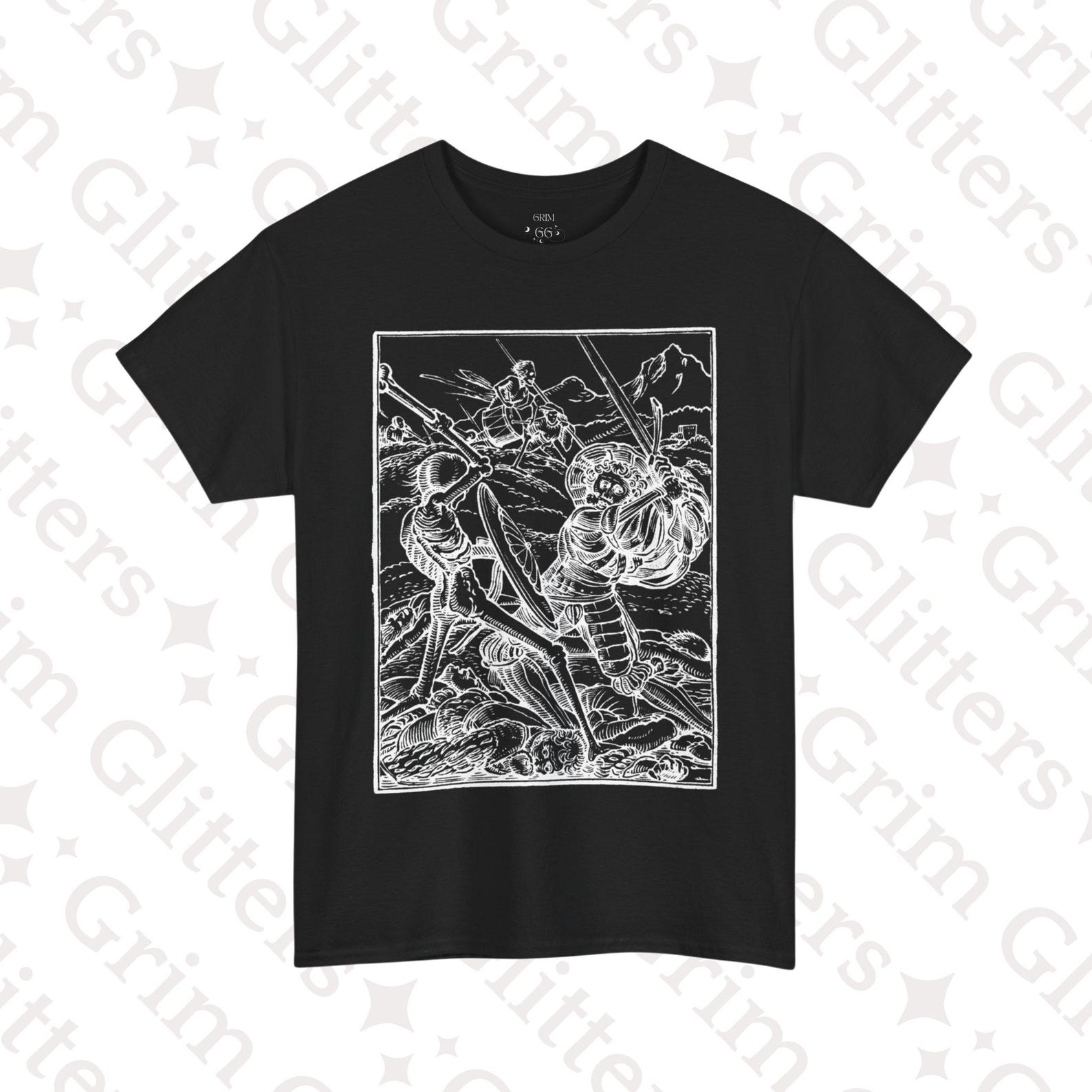 The Soldier T-Shirt: Holbein Dance of Death Medieval Woodcut 4XL