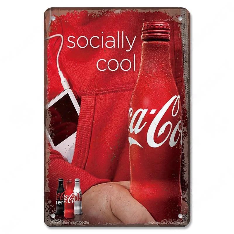 Vintage Cola PinUp Girls Metal Poster Tin Signs Retro Wall Art Decor for Bar Pub Garage Club Man Cave Cafe