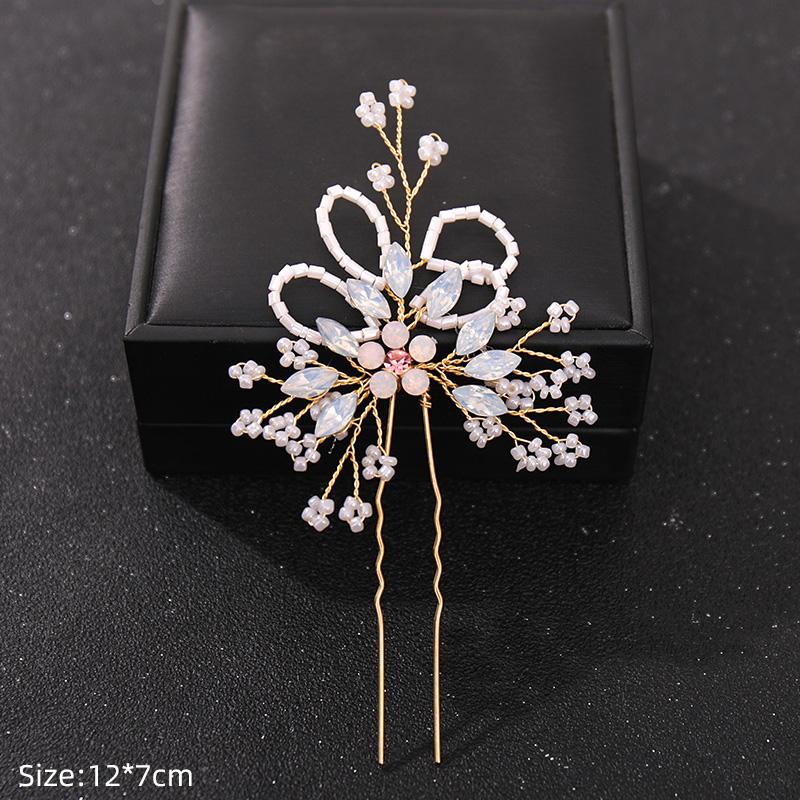 Fashion Crystal Pearl Rhinestone Hairpins Stick Hair Clip For Women Bridal Hair Accessories Party Wedding Hair Clips Jewelry