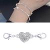 Shimmering Heart Shaped Magnetic Clasp Fastener For Jewelry Making Alloy Construction Rhinestones Necklace Connector
