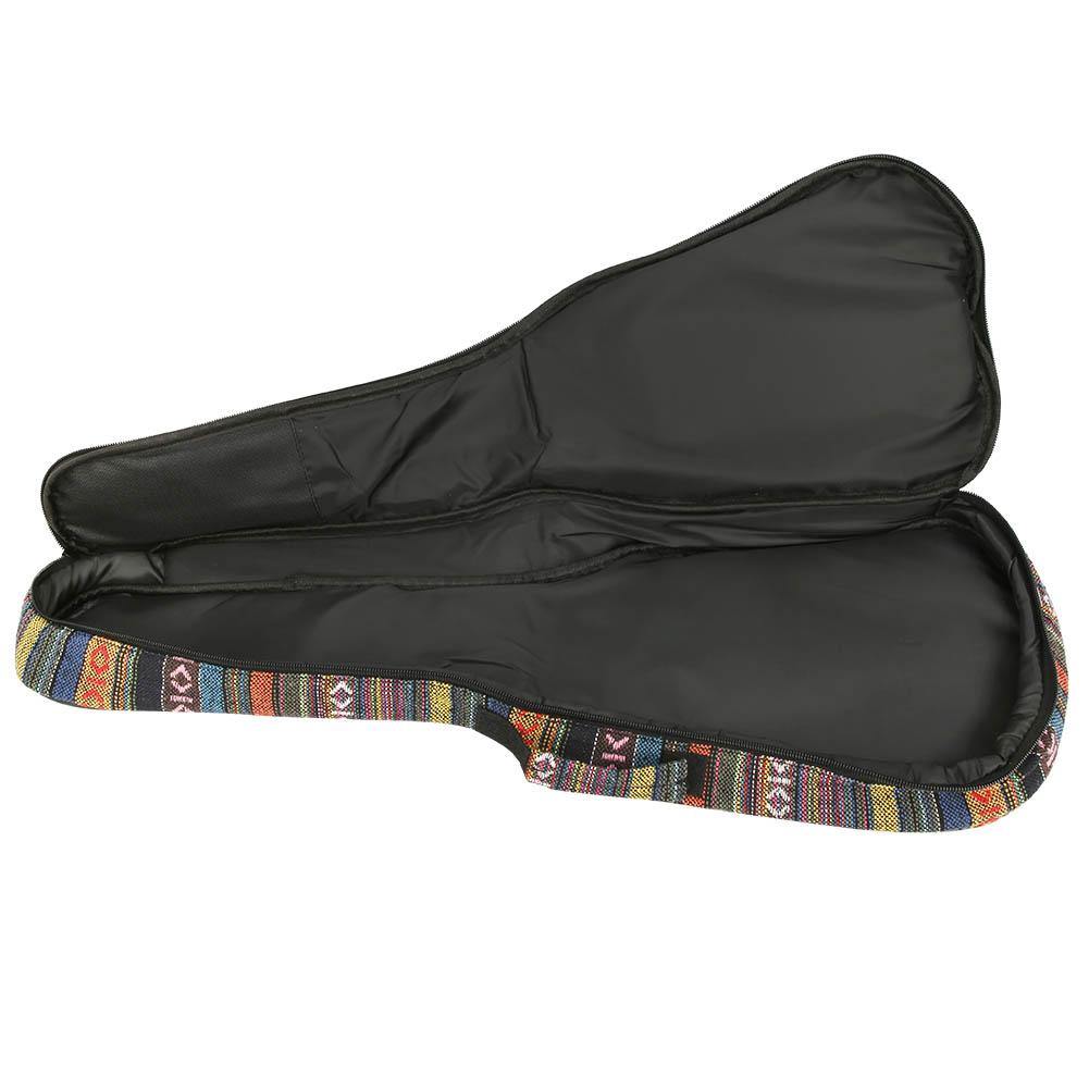 Ukulele Bag Ethnic Style 4‑String Guitar Double Shoulder Strap Case Built‑in Thicken Cotton