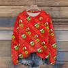 Long Sleeve Pullover Sweaters For Women O Neck Casual Cute Printing Knit Oversized Sweater