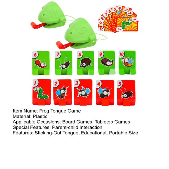 2/4Pcs 2Fog Tongue Shoot Game 2/4 Players Family Night Party Interactive Sticking-Out Tongue Chameleon Board Game Educational Toy