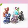 Crystal Resin Cat Sitting Pose Desk Decor With Cute Animal Figurine For Office And Home Display