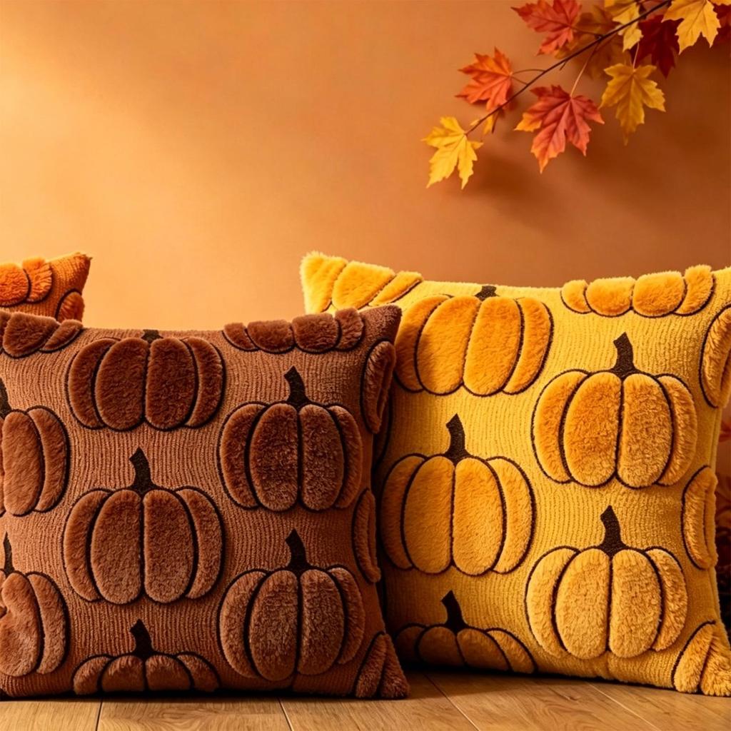 Pumpkin Plush 45 cm Halloween Decorative Throw for Couch Sofa Bedroom Fall Decor