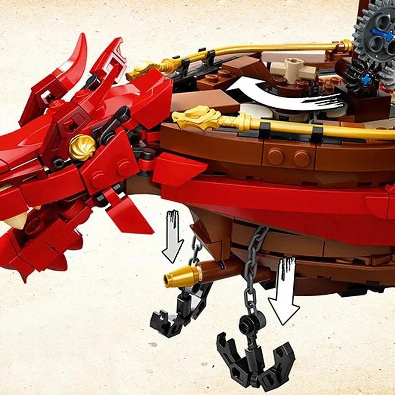 Bounty Ship Building Blocks Dragon Boat Monastery Bricks Toys for Boy Children Birthday Gifts