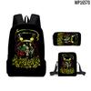 3Pcs Set Book Bags Kids Bags 3D New Gas Lamp Area The Gaslight District Backpack Student Backpack Crossbody Bag Pen Bag
