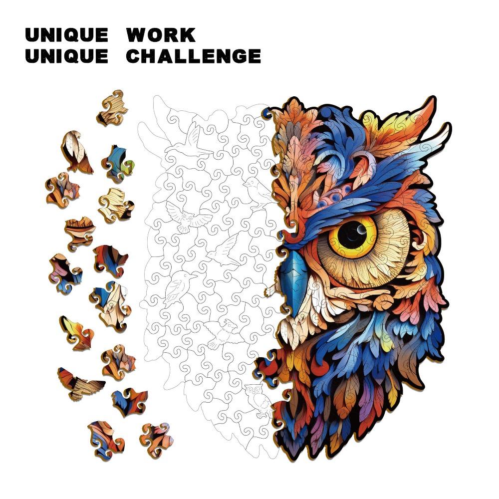 Wooden Owl Puzzle Toy Irregular Special-shaped Puzzle Holiday Gift Puzzle Decompression Game