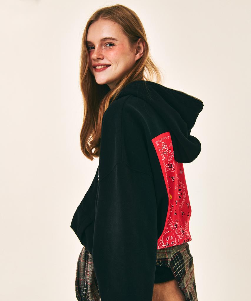 Verse One Paisley Logo Bandana Full Zip Hoodie Black/Red