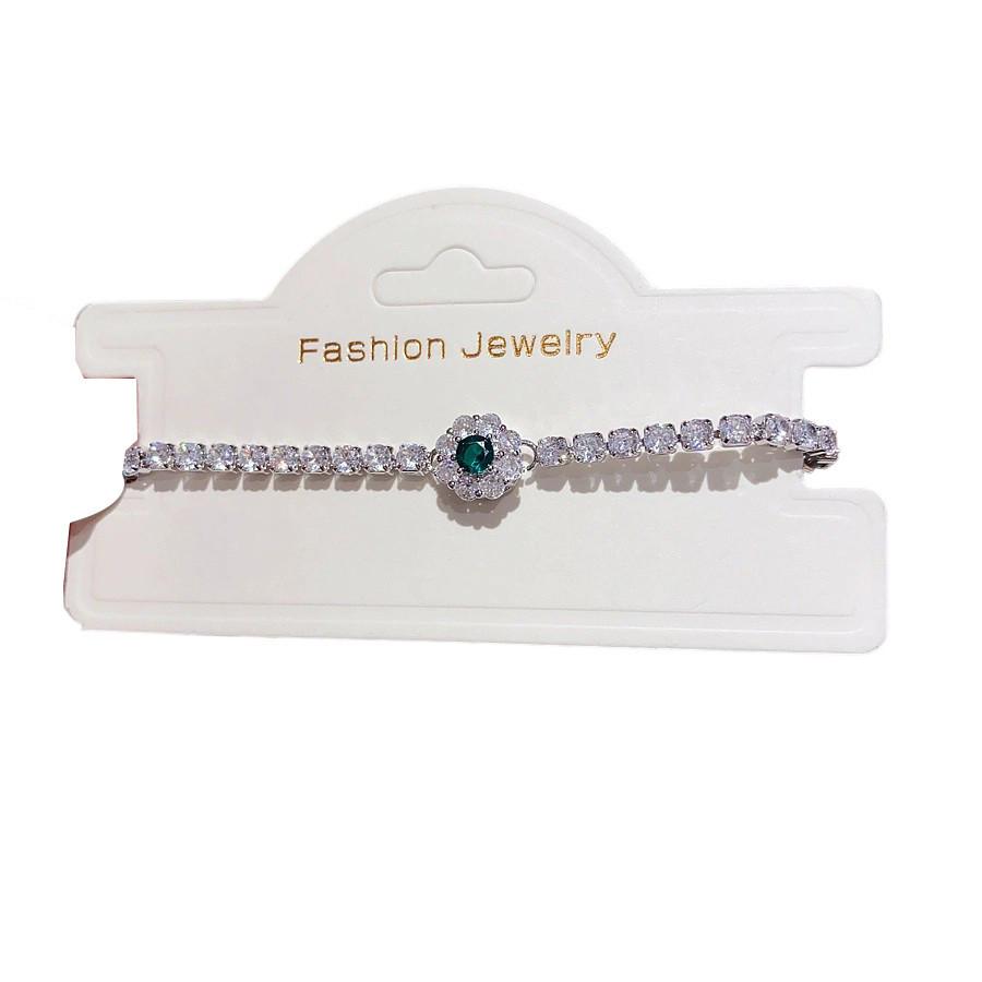 Floral Zirconia Pendant Bracelet For Women Elegant Summer Jewelry Gift For Ladies