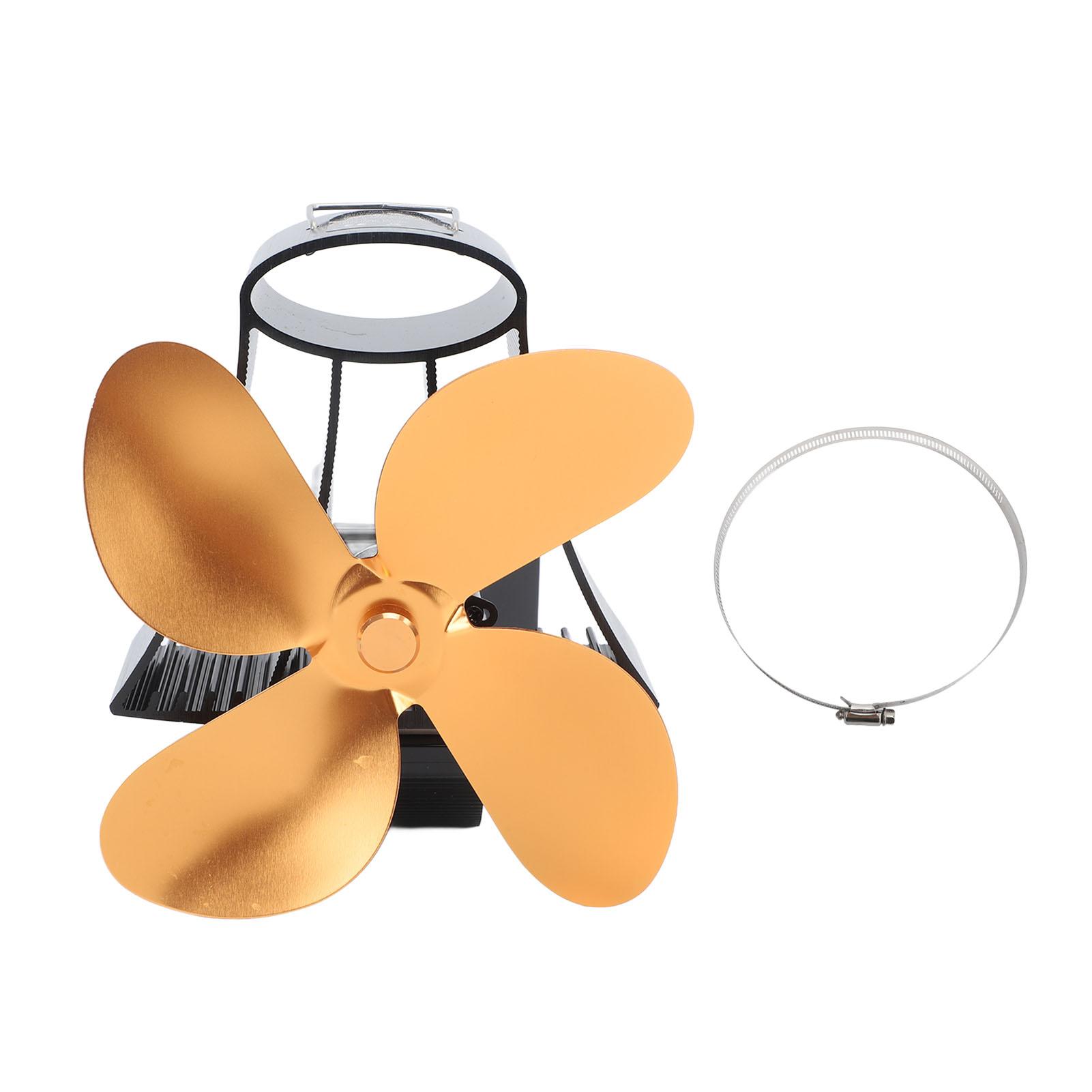 

Трубный вентилятор для камина Магнитная установка Самогенерируемое электричество Настенный Тихий Безопасный 4 золотой