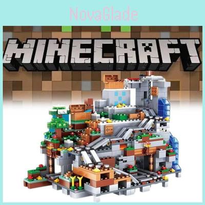 Kreativní plastové stavebnice kompatibilní s Lego My World Mountain Cave Village Model Dětská puzzle hračka