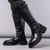 Men’s Motorcycle Boots Western Boots Black Jockey Boots Casual Brown Street Style Cool High Boots Plus Size