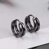 Trendy Geometric Double Ring Hollow Earrings for Men - Stylish & Simple