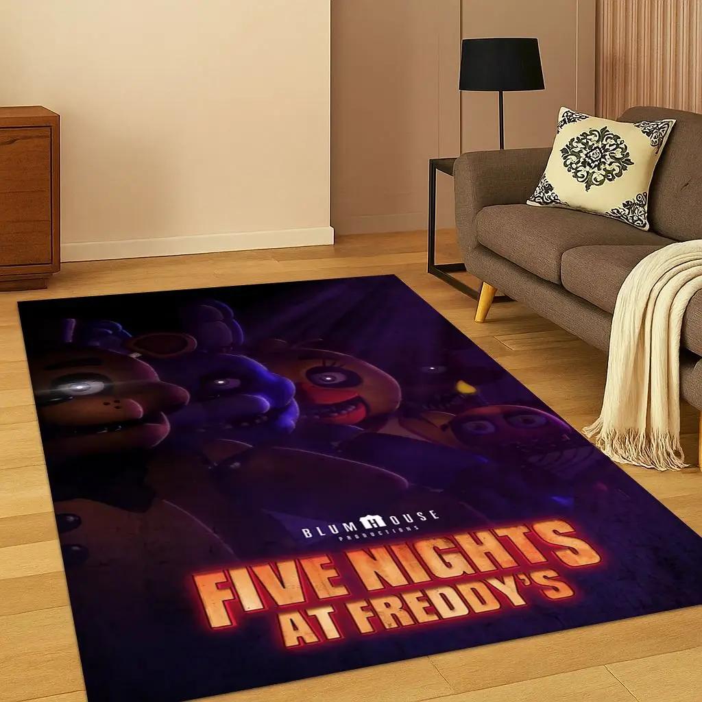 3D F-FNAF Hra Kreslený Koberec Rohožka do Ložnice Obývacího pokoje Pohovka Vstupní Rohožka Domácí Dekorace, Koberec pro Dětský Herní Koutek Protiskluzový Vánoční Dárek