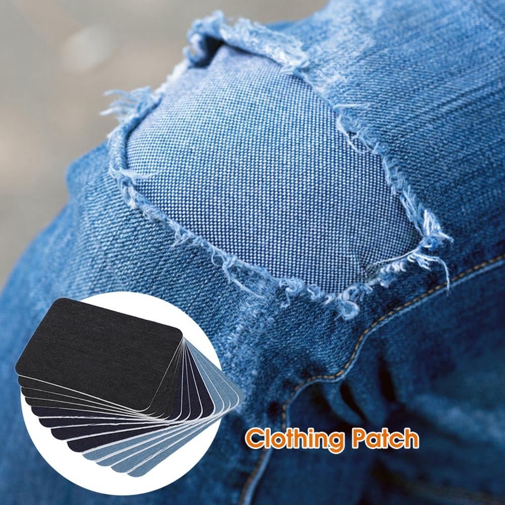 12pcs Square Shape Iron-on Patches Premium Quality Fabric Repair Patches  For Clothing