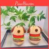 Plush Adorable Creative Hamburger Dog Keychain Cute Stuffed Toy Keyring For Students