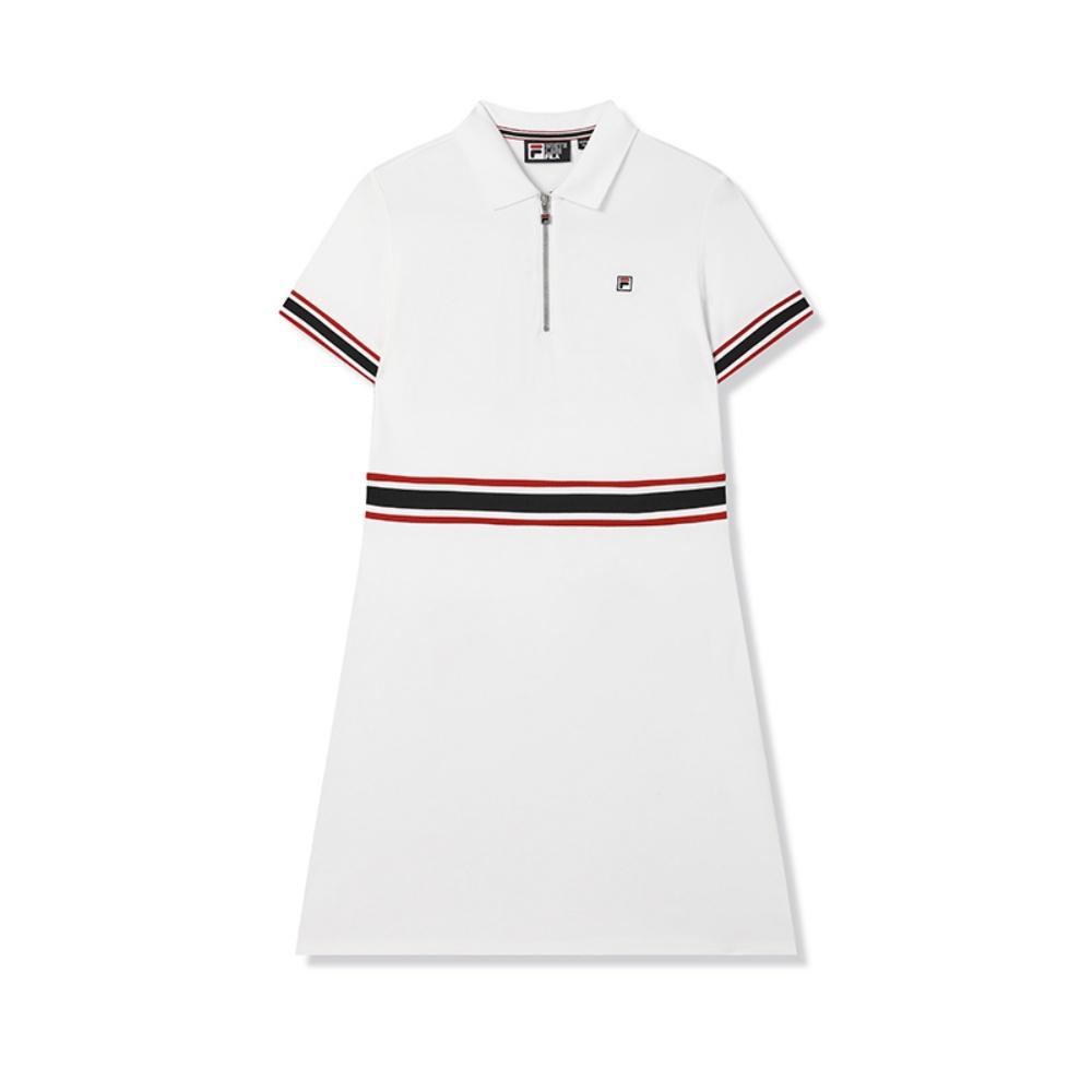 New FILA LifestyleWHITE Short Sleeved Dress Women's Standard White F51W523301F-WT