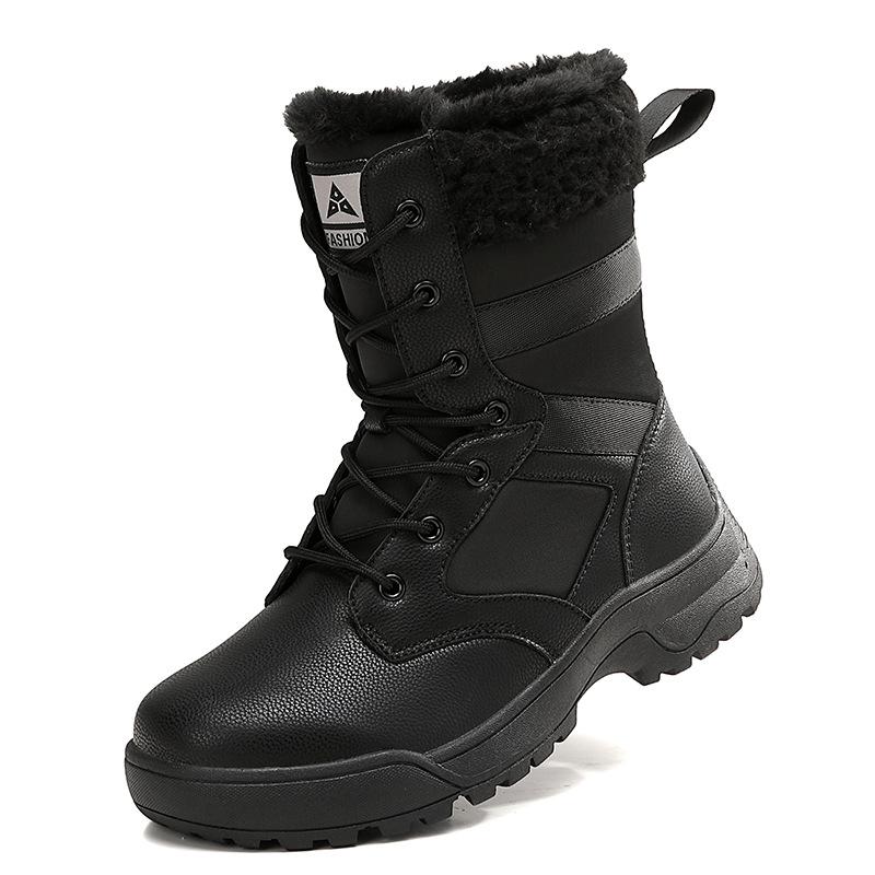 Winter new large cotton plush boots warm and cold-proof medium tube snow boots sports outdoor large size short boots