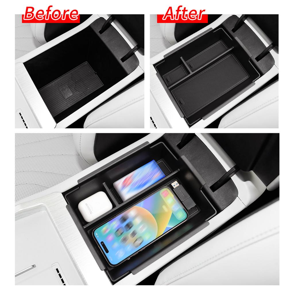 Smabee for Geely Galaxy E5 2024-2026 Center Console Armrest Box Car Storage Box Accessories Organizer Tidying Tray ABS Black