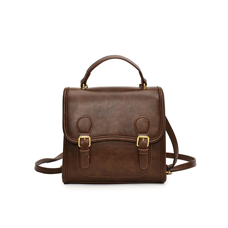 Premium Texture Retro Portable Small Bag Femininity Backpack Large Capacity Messenger Bag