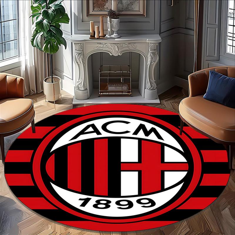 1pc A-AC Milan Carpet, Round Rug, Comfortable, Suitable for Entryways, Living Rooms, Office, And Bedrooms, Christmas Decoration