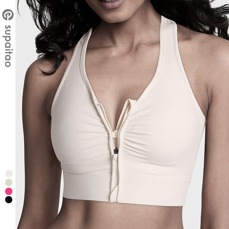 

Clearance Non-Exchangeable Non-Returnable] Front Zipper Sports Intimates Training Push up High Elastic Workout Clothes Yoga Vest Fitness Vest