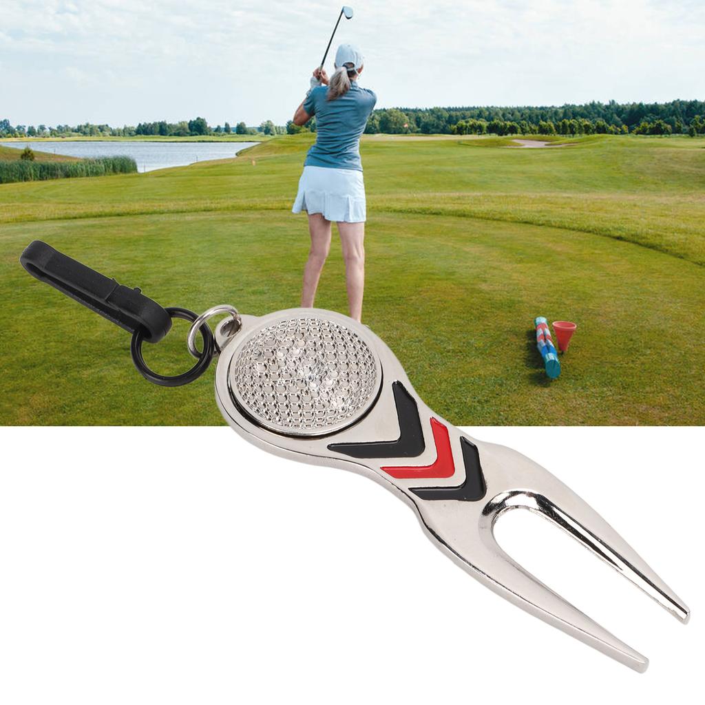 Golf Divot Repair Tool Golf Club Ball Putting Court Pitchfork Key Chain Type for Ground
